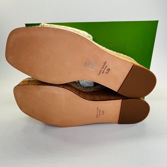 Kate Spade Cosette Cork Wedge Sandal Size 9.5B Gold Nappa Leather Slip-On - Picture 15 of 16
